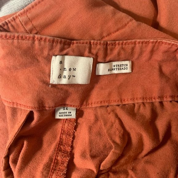 Burnt orange pants in size 14 from a new day with stretchy waistband, pleats - Picture 6 of 7